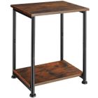 TABLE D'APPOINT - TECTAKE - Table d'appoint YONKERS avec 2 Plateaux en Bois et Acier - Bois Foncé