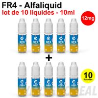 Eliquid FR4 12mg lot de 10 liquides ALFALIQUID