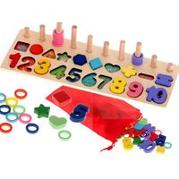 Trieur de chiffres en bois Montessori 3in1 - IKONKA - Bébé - Mixte - Multicolore - A partir de 3 ans