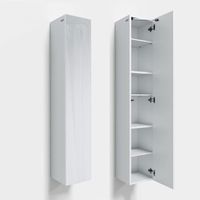 Armoire de salle de bain armoire murale armoire de salle 160 cm colonne suspendue blanc brillant