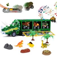 Jouet de Camion de Transporteur - Dinosaure Camion avec 3 Mini Voitures d'Animal de Dinosaure