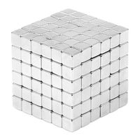 Fdit jouet Cube magnétique 216pcs métal aimant Cube carré magique boules magnétiques Puzzle jouet pour enfants / adultes (4mm)