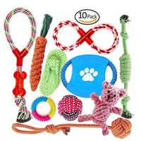 ChangM Ensemble Lot de 10 de jouets pour chien, durables mâcher corde jouet solitude petits et moyens chiens santé