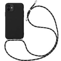 Coque Pour iPhone 11 (6.1") Mince Anti-Rayure Anti-Choc Protection Silicone + Bandoulière Réglable Noir
