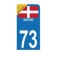 Autocollant Sticker Plaque d'immatriculation Moto 73 Croix de Savoie Version Bis