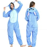 Combinaison Pyjama couple d'hiver pour Hommes et Femmes, Grenouillère Universel Chemise De Nuit, Costumes de jeu de rôle, Bleu