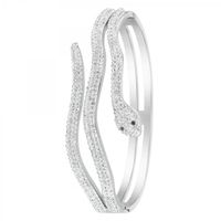 Bracelet serpent par SC Crystal orné de deux véritables diamants noirs