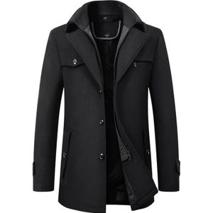 manteau laine mi long homme