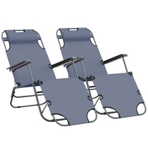 CHAISE LONGUE chaise longue - Outsunny - Métal - 118x60x80cm - G