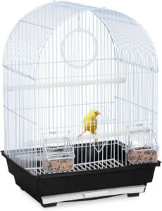VOLIÈRE - CAGE OISEAU Cage Oiseaux Canaris Perruches Avec Perchoirs Balanoire Mangeoires Hlp 495 X 345 X 31 Cm NoirJ30