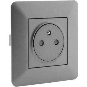 Prise de courant avec interrupteur - Double interrupteur encastrable -  Zwart mat - OVIVO