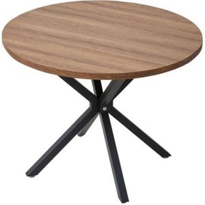 TABLE DE CUISINE  Table à manger – table ronde design – bois foncé – 100 x 77 cm (LxH)
