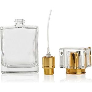 BOUTEILLE - FLACON 50 ml rechargeable de luxe en verre transparent At