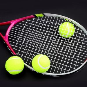 RAQUETTE DE TENNIS Drfeify Raquette de tennis simple durable en corde pour l'entraînement et la pratique des enfants (Rose Rouge) 891633