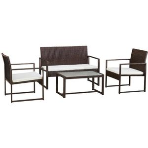 Salon De Jardin Resine Tressee Marron Achat Vente Salon De