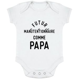 BODY body bébé | Cadeau imprimé en France | 100% coton | Futur manutentionnaire comme papa