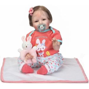 POUPÉE 22 pouces Bébé Reborn Poupée En Silicone Réel Souple Adorable Sourire Bebe Fille Menina Chaude Jouets 