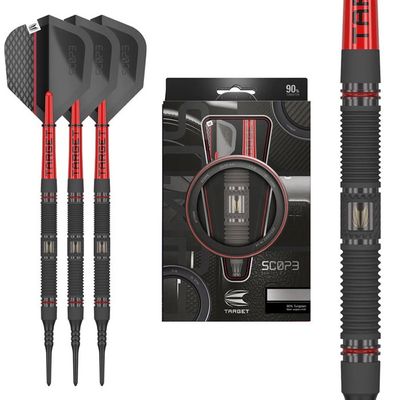Fléchettes WINMAU Firestorm Flame – 90% Tungstène, Pointe Souple, 18g Canon, 20g Total – Lot De 3 Avec Tiges Et Flights