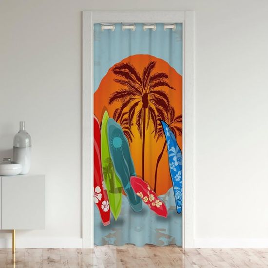 Rideau Photo Coulissant Personnalisé - Motif 'Plage De Mauritius' à Vos Dimensions (Klettband)