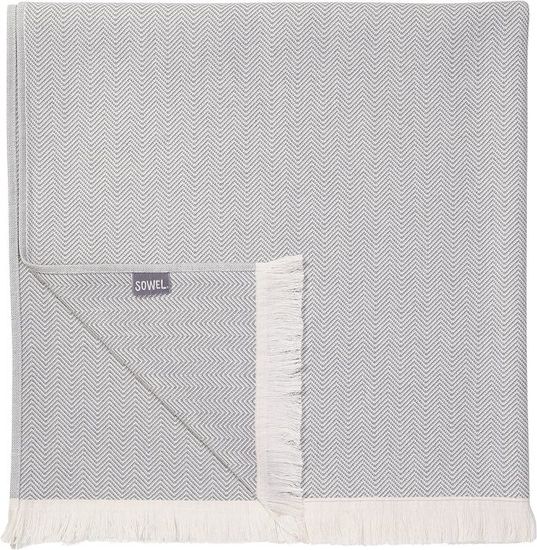 Serviette Turque En Coton 100% - 95x175 Cm, Léger, Absorbant - Pour Plage, Bain, Spa, Voyage - Couleur Noir Gris - 9
