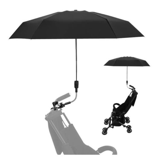 Parasol Poussette Universel 50+ UV - Protection Solaire Bébé - Réglable 360° - Diamètre 75/85cm