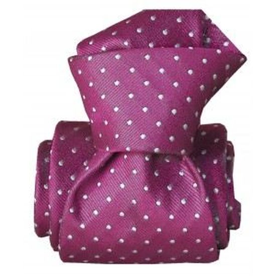 Cravate Segni E Disegni Luxe Faite Main - Couleur Alba Prune (violet) - Soie Italienne - Neuf Avec étiquettes