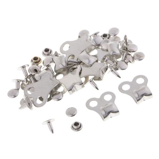 Lot de 50 crochets en métal pour lacets de chaussures avec rivets – Réparation/camp/randonnée/escalade/bottes de travail en plein air chasse et randonnée