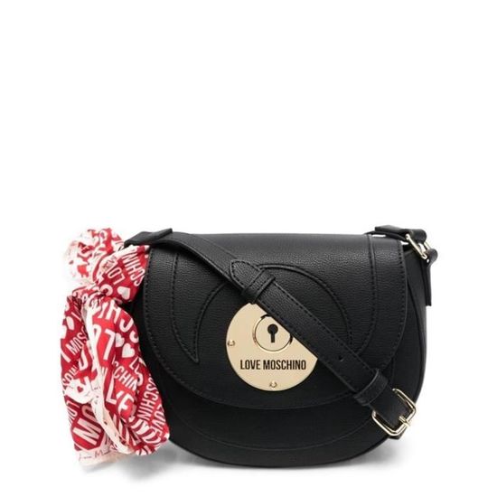Sac Moschino Safety Pin Teddy - Noir Cuir - Neuf Avec étiquettes