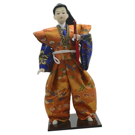 Poupée Japonaise Traditionnelle - Kimono Orange - Cdiscount Jeux - Jouets