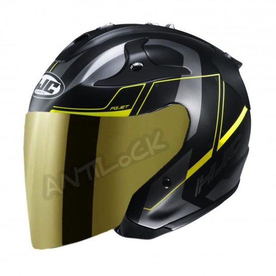 HJC FG JET KOMINA MC4HSF AVEC VISIÈRE MIROIR OR Cdiscount Auto