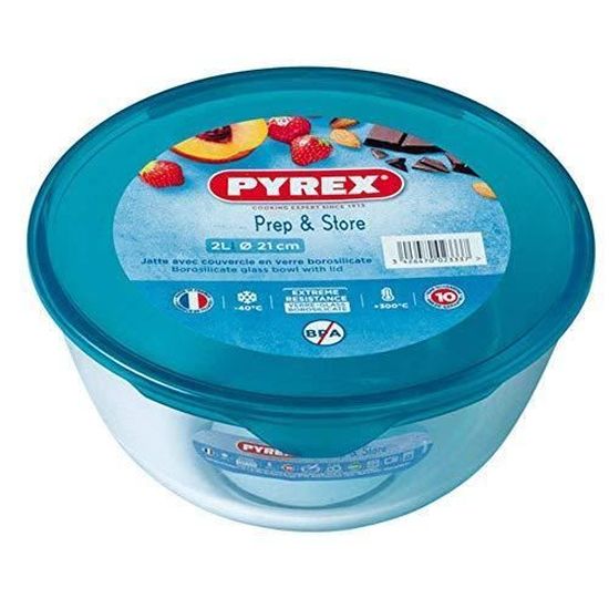 Pyrex Bol 2 L Avec Couvercle En Verre Borosilicate Resistant Aux Taches Cdiscount Puericulture Eveil Bebe