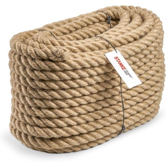 Corde De Jute Naturelle 18 Mm X 60 M - Corde Épaisse Pour Bricolage, Jardinage, Décoration Et Camping