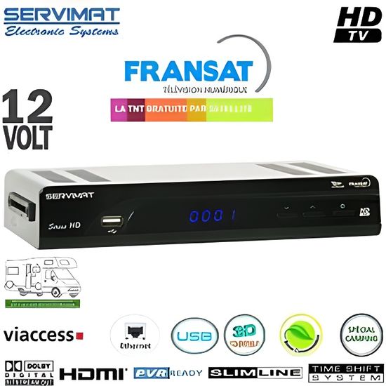 SERVIMAT SIRIUS III HD : Récepteur TNT numérique Fransat "Déport IR" avec cordon HDMI offert