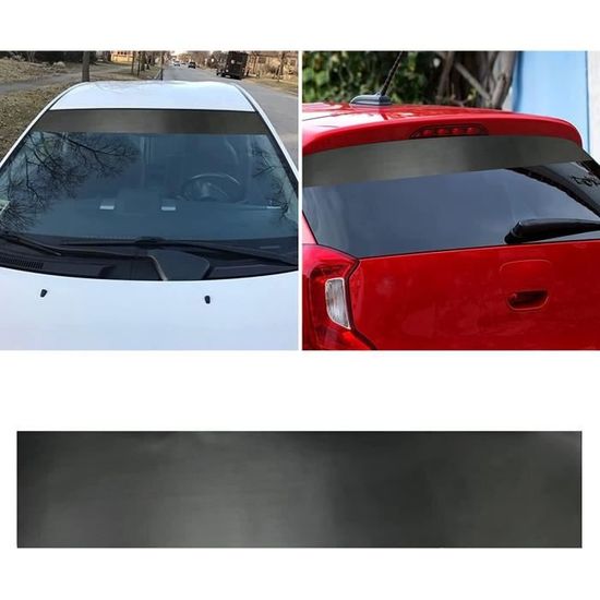 Bande pare-soleil universelle en vinyle noir mat pour voiture, 130 x 20 cm7 - Auto Bande pare-soleil universelle en vinyle noir mat pour voiture, 130 x 20 cm7 - Auto