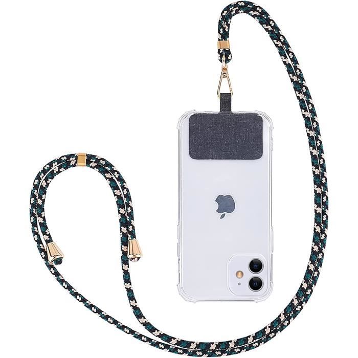 Attache Telephone Cou Patchs Cordon Téléphone 8 Pièces - Avec Anneau Métal Anti-chute Transparent Pour Coques Smartphones Tour De Cou Telephone Portable
