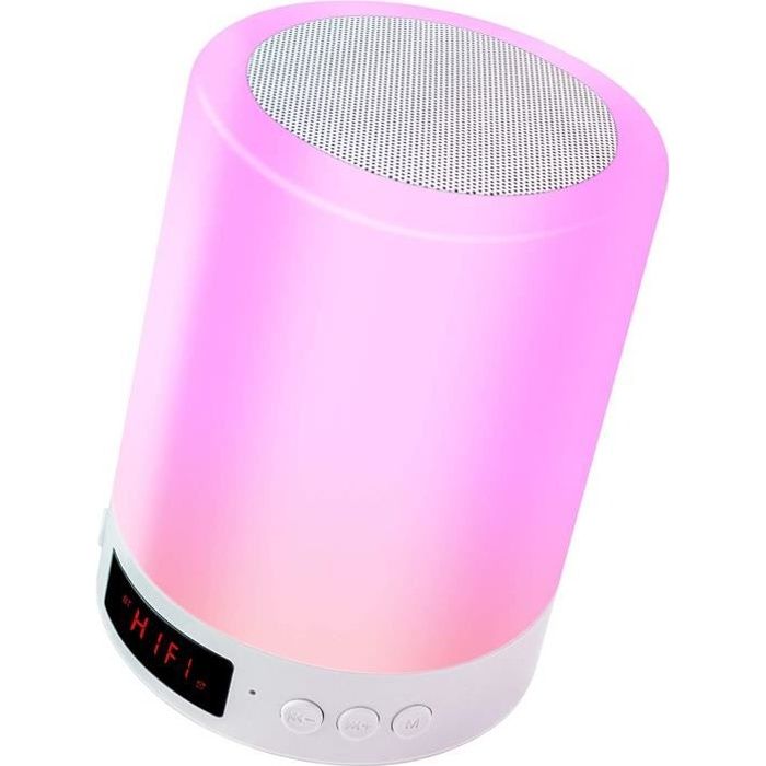 Lampe De Chevet Reveil Enceinte Bluetooth Musique Lumiere Led Reveil Veilleuse Enfants Haut Parleur Bluetooth Cadeau Ado Fille Cdiscount Tv Son Photo
