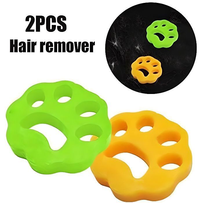 Boule Anti Poil Machine À Laver, 2PCS Boule De Lavage Anti Poils Anti Peluche Pour Attrape Poils De Animaux Domestiques, Boule Anti