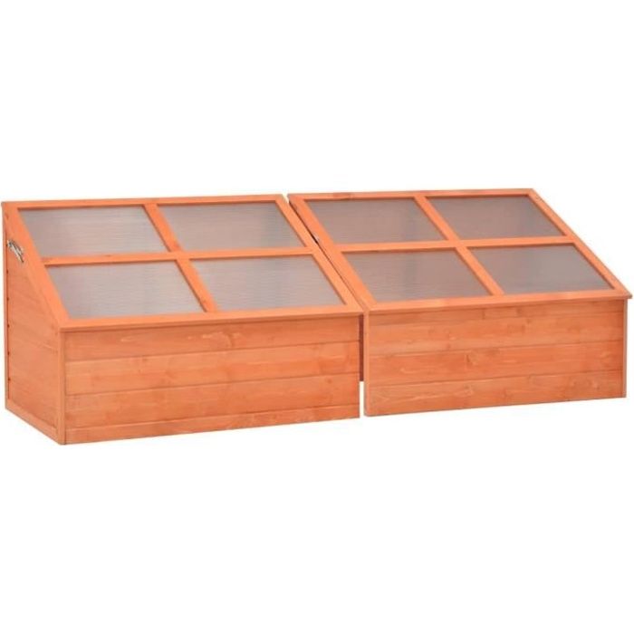 Mini Serre de Jardin en Bois Serre à tomates pour Plantes Balcon Terrasse Jardin 180 x 57 x 62 cm