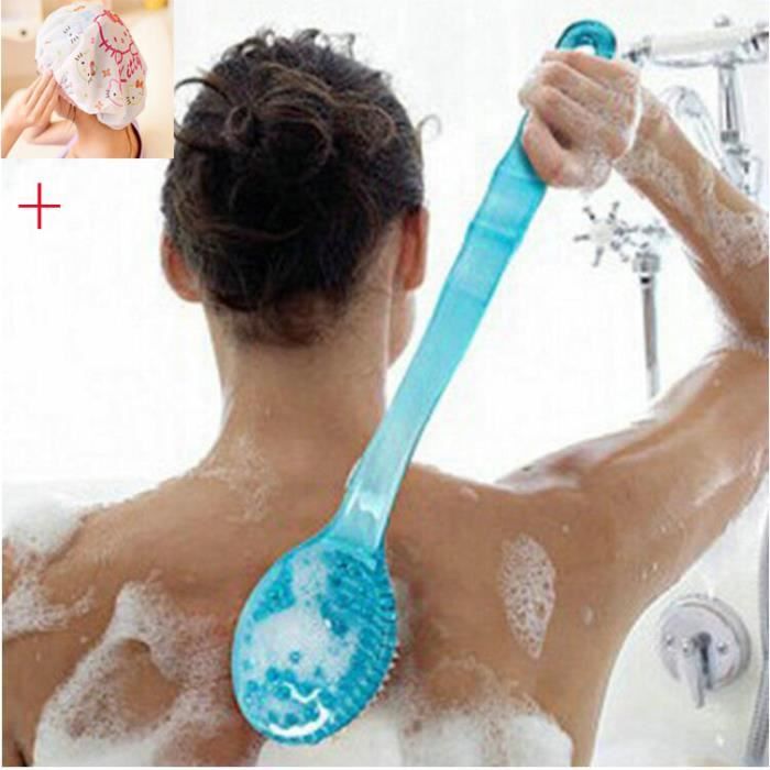 brosse de bain accessoires de soins de santé de massage de la peau de gommage douche de bain + bonnet de douche