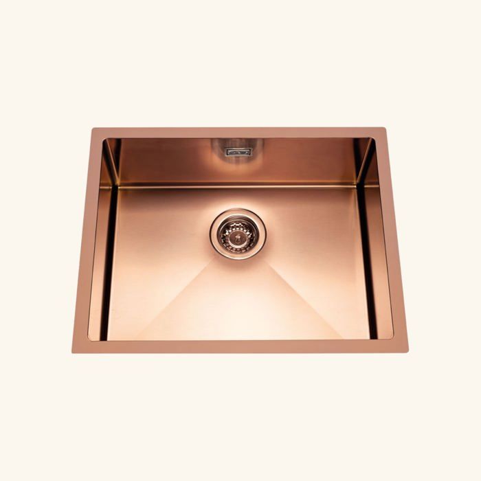 Évier inox cuivre Luisina PANDORE 1 bac 570x450 Inox