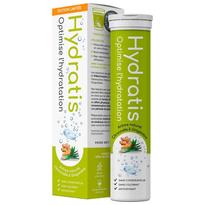 Hydratis Solution d'Hydratation Citronnelle Gingembre 20 pastilles