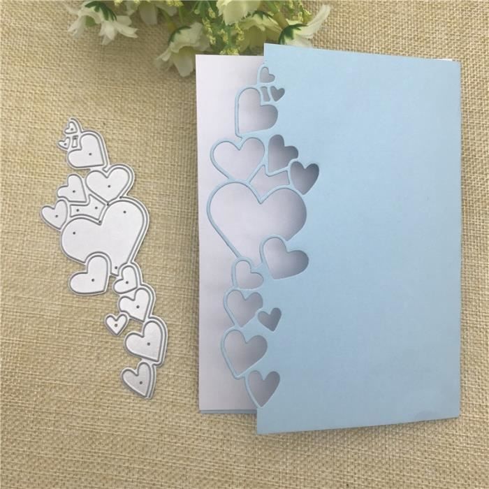 Coeur Dentelle Bordure De Coupe En Métal Meurt Pochoirs Pour DIY Scrapbooking Décoratif Gaufrage À La Main Die Modèle De Coupe
