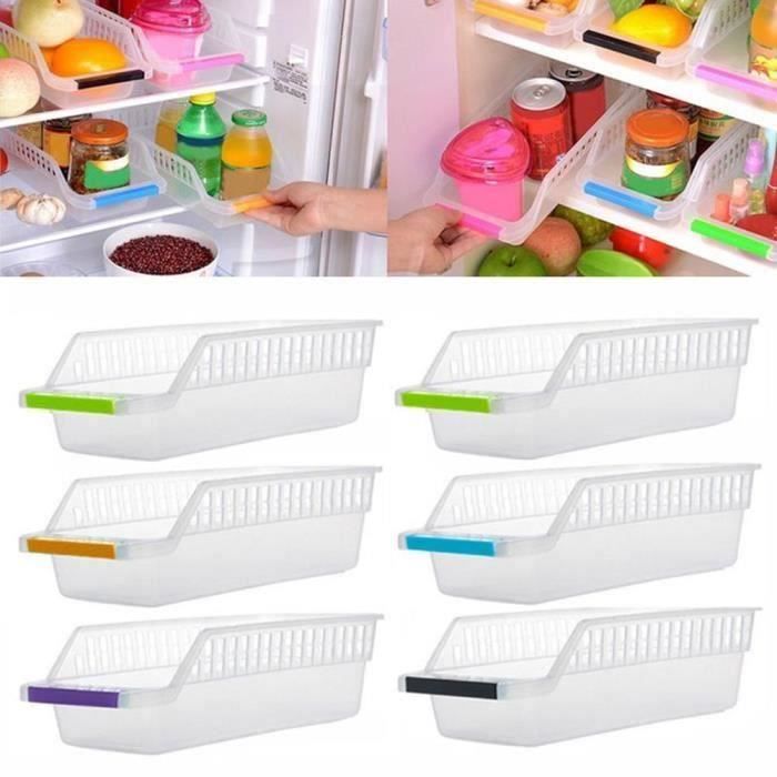 Rangement Frigo, 4 Pcs Plastique Boîte Corbeilles de Rangement pour Conteneur Réfrigérateur Organiseur Transparent couleur aléato