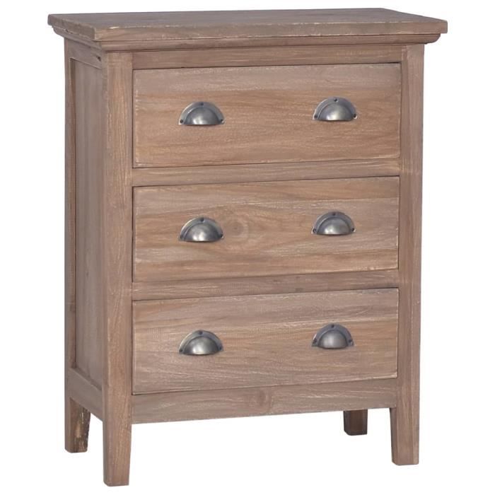 MMCZ® Buffet bas De Cuisine Décor - Meuble de rangement avec 3 tiroirs 60x30x75 cm Bois de teck massif ❤2975