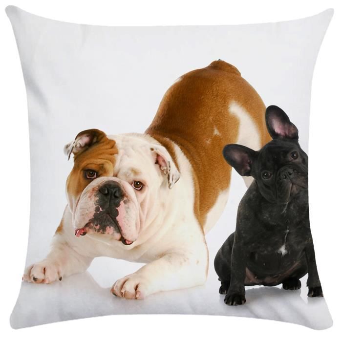 Housse de coussin,Bouledogue français chien coussin couvre chien peinture décoratif - Type 06-45X45cm(pillow case)