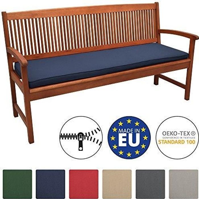 Beautissu Coussin Banc Banquette Loft BK 100x48x5 cm - Bleu foncé - Jardin Terrasse Balcon Extérieur - Haute qualité