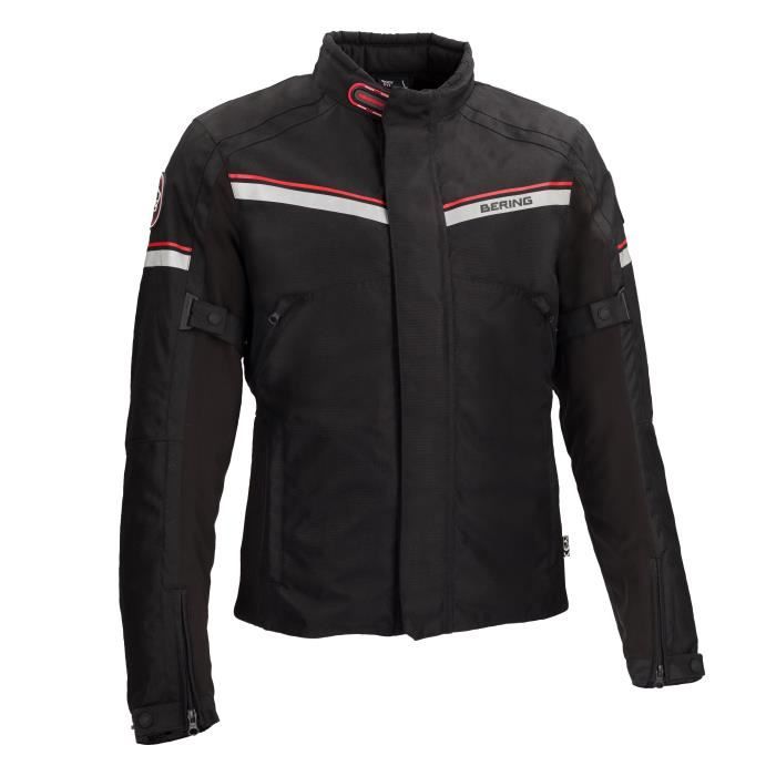 BERING Veste de moto Greenwich - Noir / Gris / Rouge