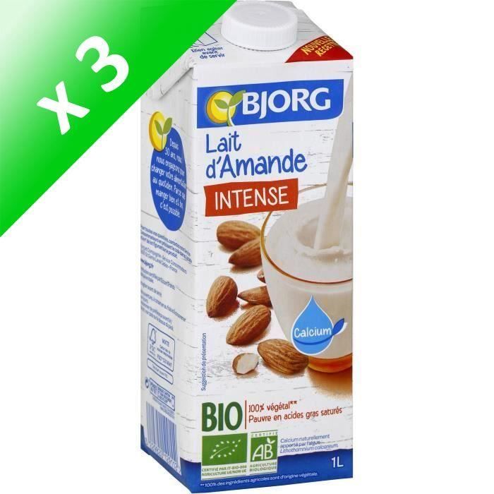 BJORG Lait d'Amande Intense 1l (Lot de 3)