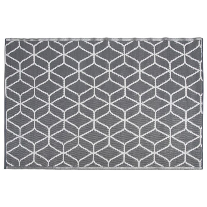 Esschert Design Tapis d'extérieur Graphiques Gris et blanc OC25