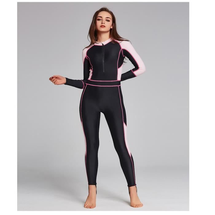 Costume de plongée Maillot de bain pour femme Combinaison de surf à manches longues One Piece Sun Protection WLF90508137PKL2_365